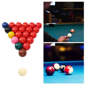 22Pcs 52.2mm/2.1in Snooker Billiard Pool Table Balls Set Resin Lime Powder Pigment