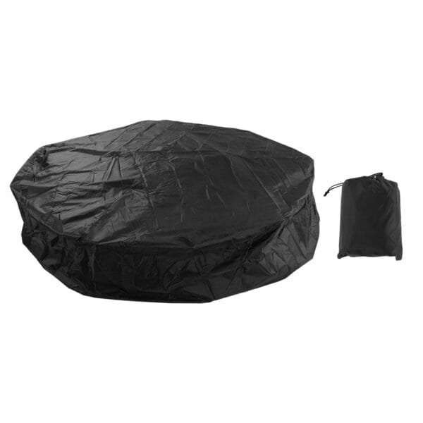 Outdoor Furniture Dust Covers Round Bathtub Cover 190 Silver Polyester Taffeta Hot Tub Waterproof Cover 210x30cm Black - Image 2