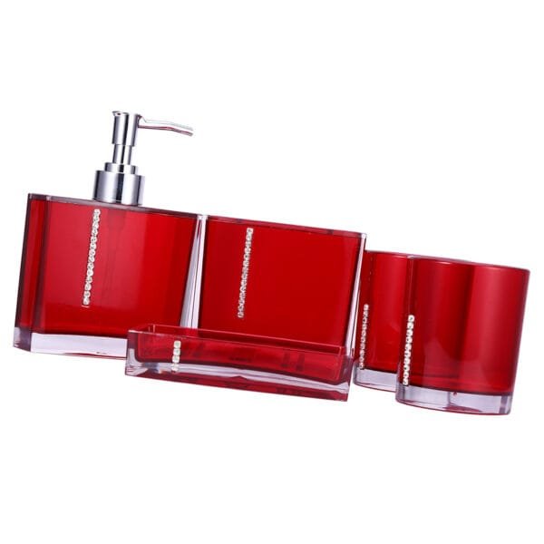 5PC/Set Acrylic Bathroom Accessories Bath Cup Bottle Toothbrush Holder Soap Dish - Image 2