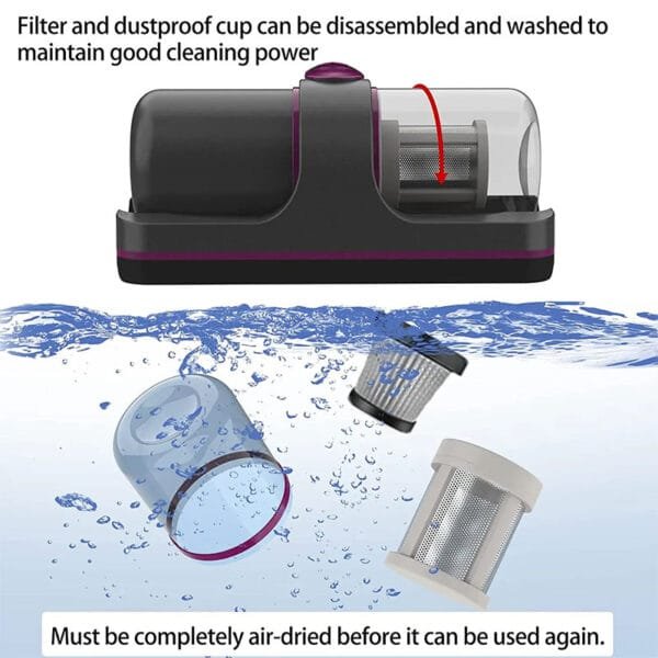 Ultraviolet Mite Removal Instrument Vacuum Cleaner Cordless Handheld Vacuum For Mattress Sofa Bed Home Detachable Filter - Image 8