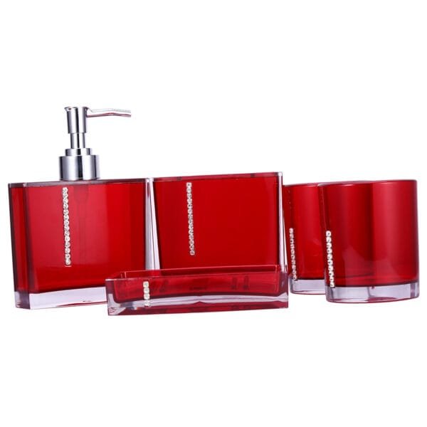 5PC/Set Acrylic Bathroom Accessories Bath Cup Bottle Toothbrush Holder Soap Dish - Image 10