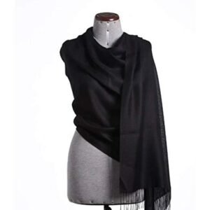 Great Natural Alpaca 70% Baby Alpaca 30% silk shawl black colour