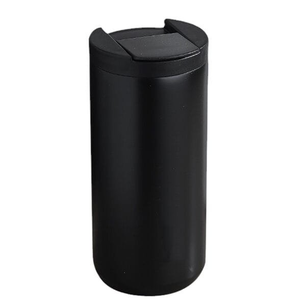 Metal Coffee Mug 400ml Safe Stainless Steel Straw Design Simple Modern Insulated Tumbler for Camping Travel Car Black - Image 6
