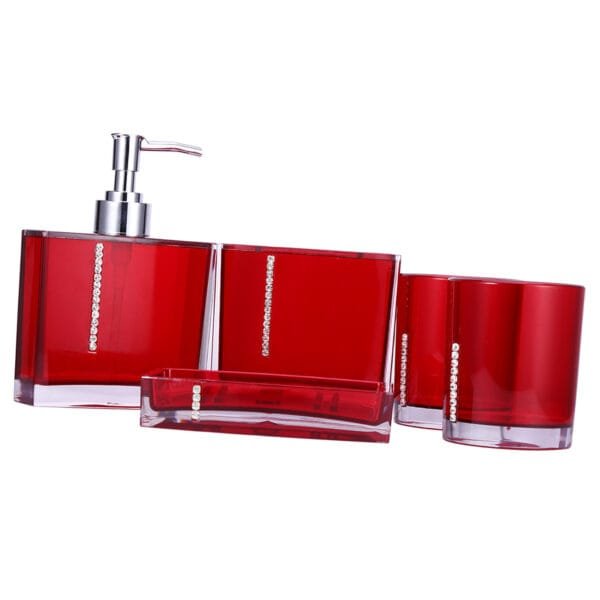 5PC/Set Acrylic Bathroom Accessories Bath Cup Bottle Toothbrush Holder Soap Dish - Image 8