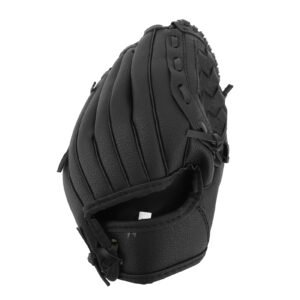 Baseball Glove Ergonomic PU Leather Baseball Mitts Softness Professional Baseball Fielding Glove Softball Mitts for Youth Adult 10.5 Inch Black