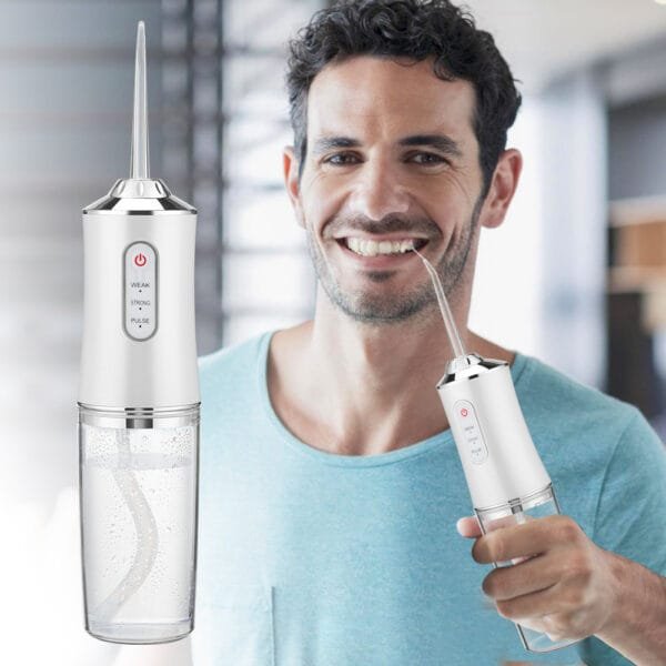 220ml Hand-Held Electric Dental Flusher Household 3-Speed Water Jet Dental Floss Scrubber Smart Power-Off Cleaning Teeth Set - Image 2