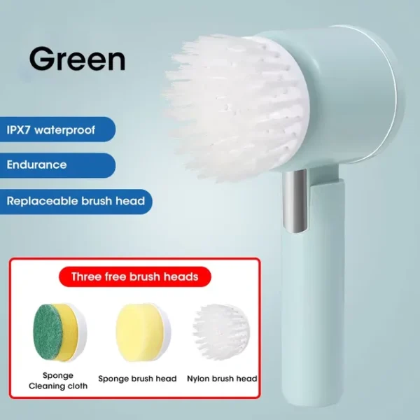 New Electric Spin Scrubber,Bathroom Cleaning Brush Power Scrubber with 5 Replaceable Brush Heads, 5 in 1 Electric Cleaning Brush - Image 9