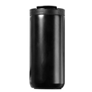 Metal Coffee Mug 400ml Safe Stainless Steel Straw Design Simple Modern Insulated Tumbler for Camping Travel Car Black