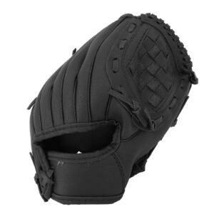 Baseball Glove Ergonomic PU Leather Baseball Mitts Softness Professional Baseball Fielding Glove Softball Mitts for Youth Adult 10.5 Inch Black