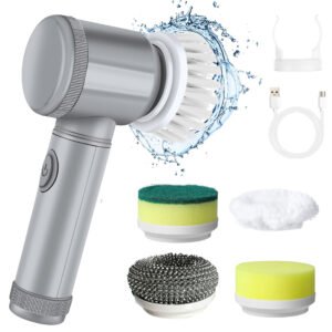 New Electric Spin Scrubber,Bathroom Cleaning Brush Power Scrubber with 5 Replaceable Brush Heads, 5 in 1 Electric Cleaning Brush