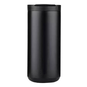 Metal Coffee Mug 400ml Safe Stainless Steel Straw Design Simple Modern Insulated Tumbler for Camping Travel Car Black