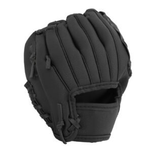 Baseball Glove Ergonomic PU Leather Baseball Mitts Softness Professional Baseball Fielding Glove Softball Mitts for Youth Adult 10.5 Inch Black