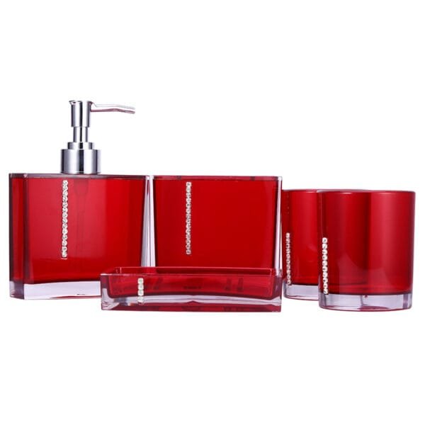 5PC/Set Acrylic Bathroom Accessories Bath Cup Bottle Toothbrush Holder Soap Dish - Image 5