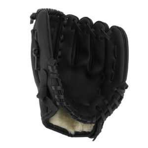 Baseball Glove Ergonomic PU Leather Baseball Mitts Softness Professional Baseball Fielding Glove Softball Mitts for Youth Adult 10.5 Inch Black