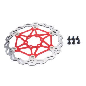 160/180/203mm Mountain Bike Type Floating Brake Disc Bicycle Brake Pad Cycling Accessory(Red 160mm)