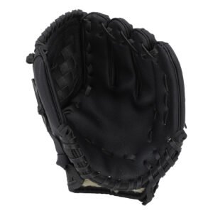 Baseball Glove Ergonomic PU Leather Baseball Mitts Softness Professional Baseball Fielding Glove Softball Mitts for Youth Adult 10.5 Inch Black