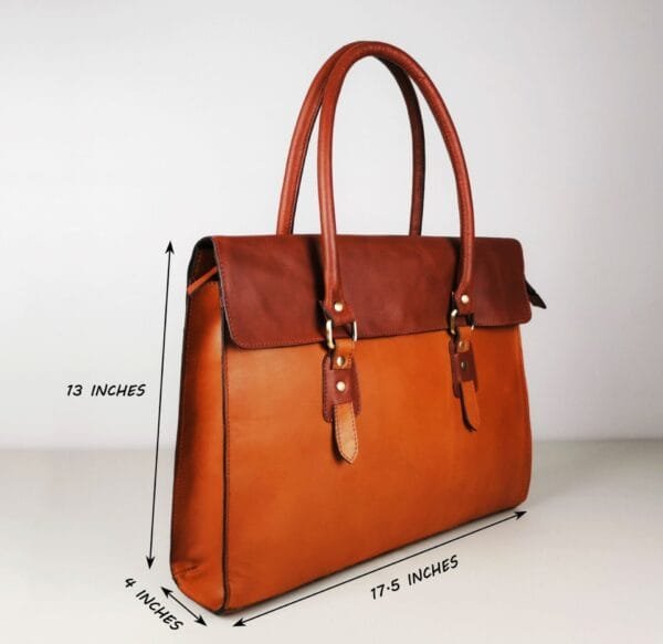 The Signature 17" Bag, Tan Flap - Image 5