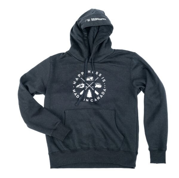 Unisex Crest Hoodie Jet Black - Image 7