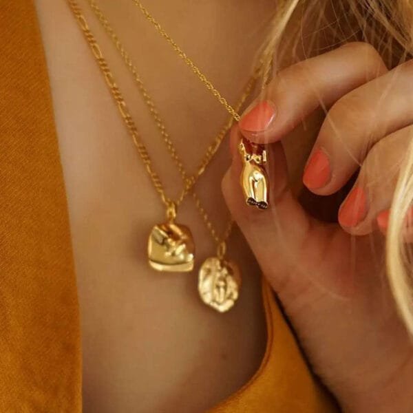 Canadian Designer Abstract Body Face Pendant Necklace Ladies