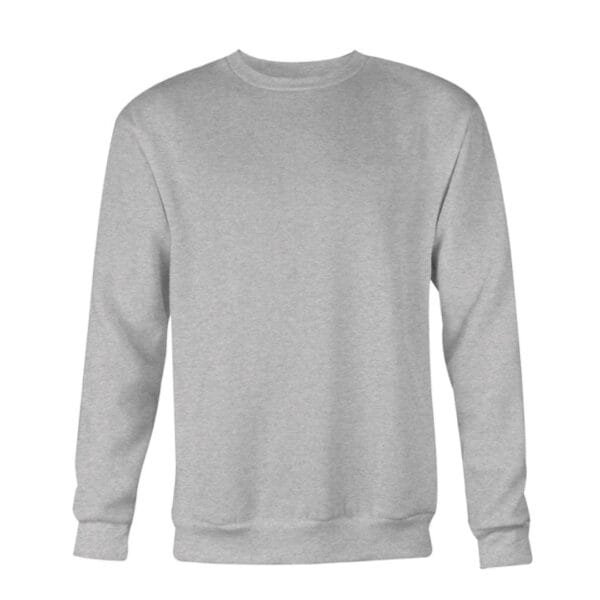 Men's Plain Crew Sweatshirt, Heather Grey - Image 3