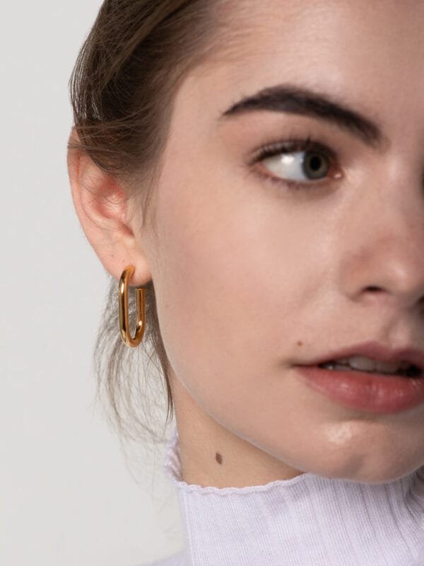 Oval Hoop Earrings - Image 3