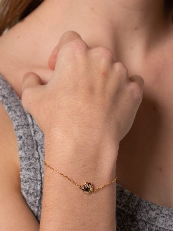 Gold Paw Print Bracelet - Image 2