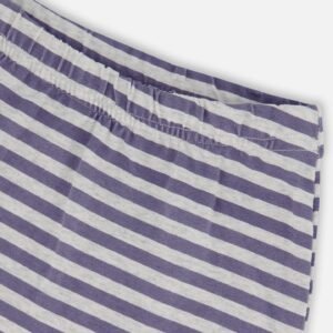 Organic Cotton Short Sleeve Top And Short Set Striped Navy