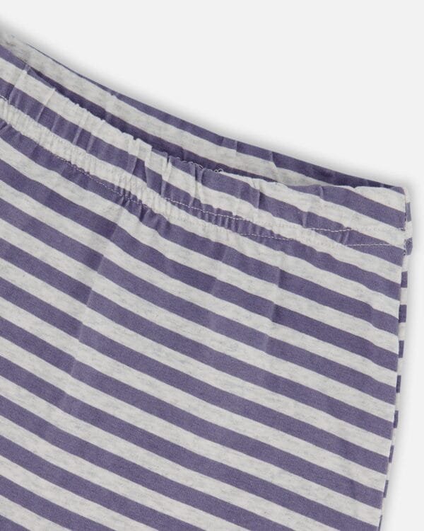 Organic Cotton Short Sleeve Top And Short Set Striped Navy - Image 4