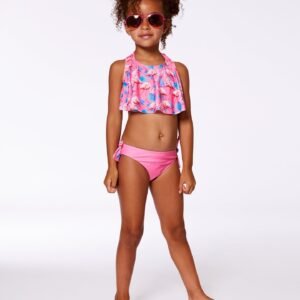 Printed Two-Piece Swimsuit Candy Pink And Pink Flamingo