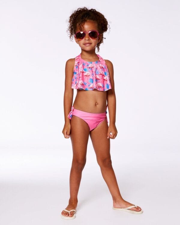 Printed Two-Piece Swimsuit Candy Pink And Pink Flamingo - Image 4