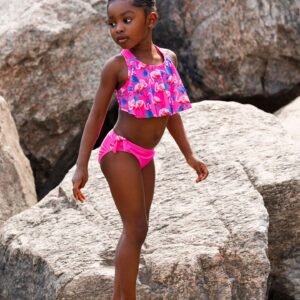 Printed Two-Piece Swimsuit Candy Pink And Pink Flamingo