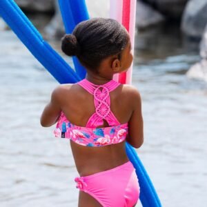 Printed Two-Piece Swimsuit Candy Pink And Pink Flamingo