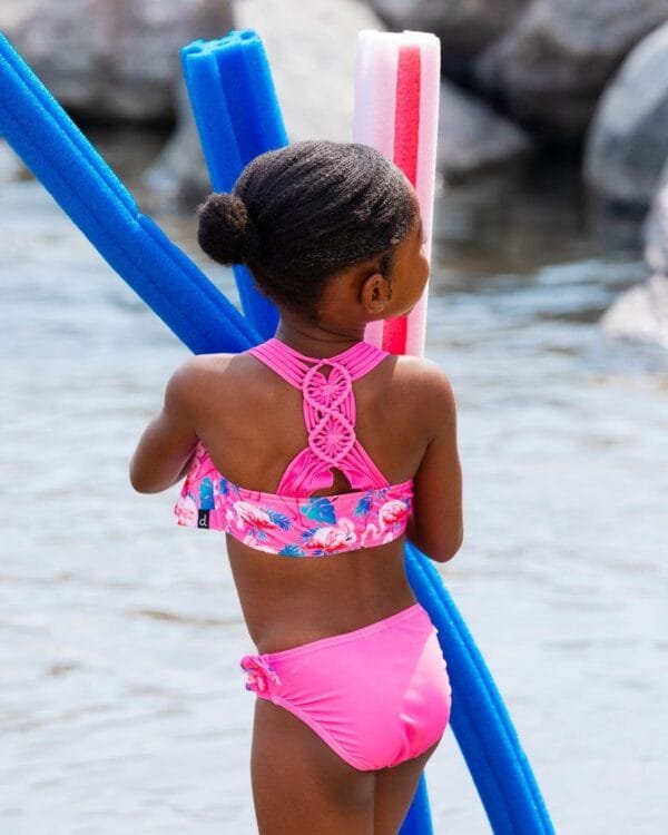 Printed Two-Piece Swimsuit Candy Pink And Pink Flamingo - Image 3