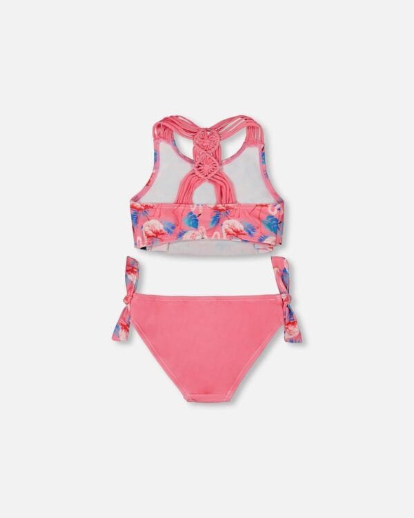 Printed Two-Piece Swimsuit Candy Pink And Pink Flamingo - Image 5