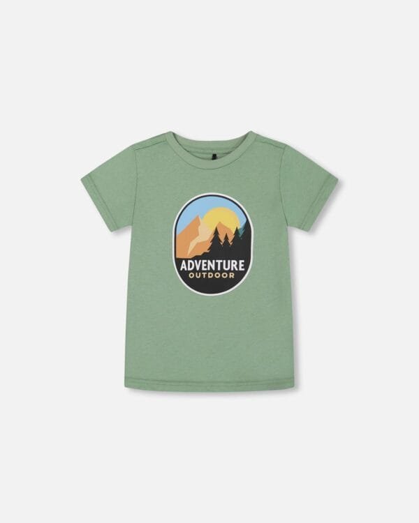 Organic Cotton Graphic Tee Sage And Multi - Image 7