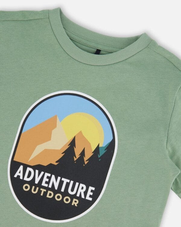 Organic Cotton Graphic Tee Sage And Multi - Image 3