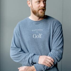 Men's Golf Crew Sweatshirt, Heather Navy