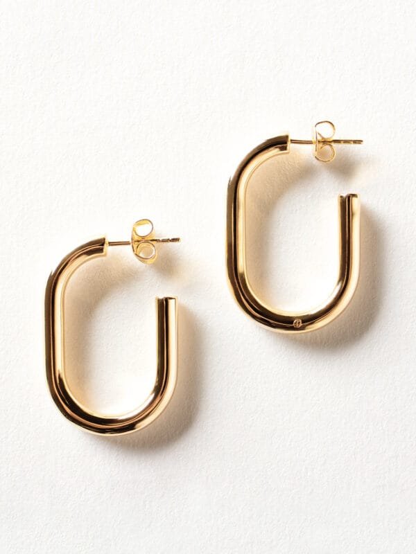 Oval Hoop Earrings - Image 2