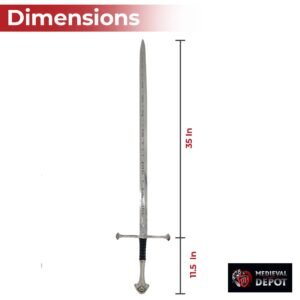 Lord of the Rings Anduril Sword of Aragorn with Plaque & Scabbard