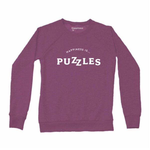 Women's Puzzles Crew Sweatshirt, Plum - Image 3