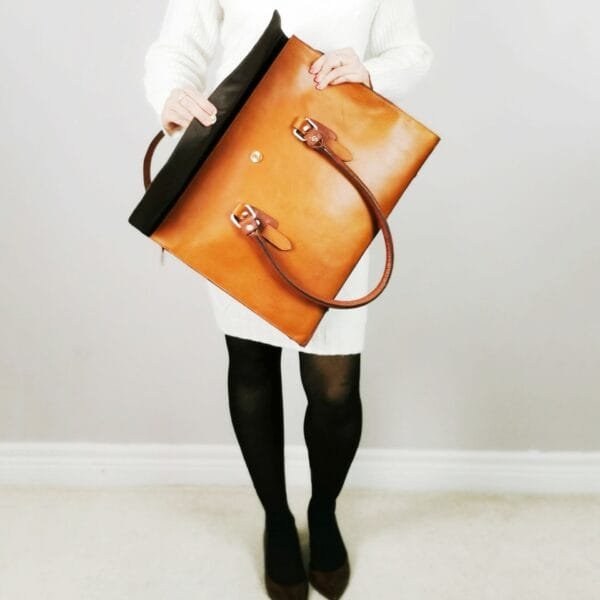 The Signature 17" Bag, Tan Flap - Image 2