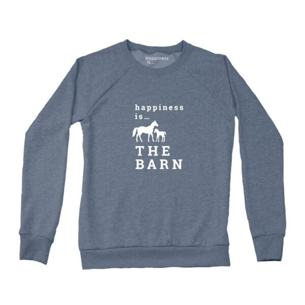 Women's Barn Crew Sweatshirt, Heather Navy - Image 2