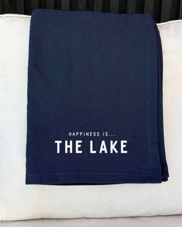 Everywhere Throw Blanket: Lake, True Navy with White - Image 2