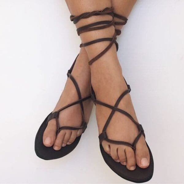 The Cleopatra Gladiator Style Leather Sandal - Image 3