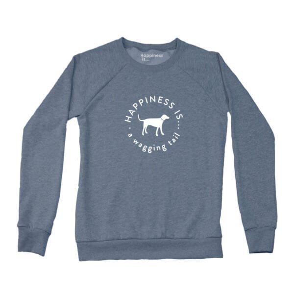 Women's Wagging Tail Crew Sweatshirt, Heather Navy - Image 4