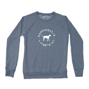 Women's Wagging Tail Crew Sweatshirt, Heather Navy