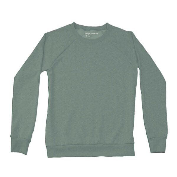 Women's Plain Crew Sweatshirt, Sage - Image 3