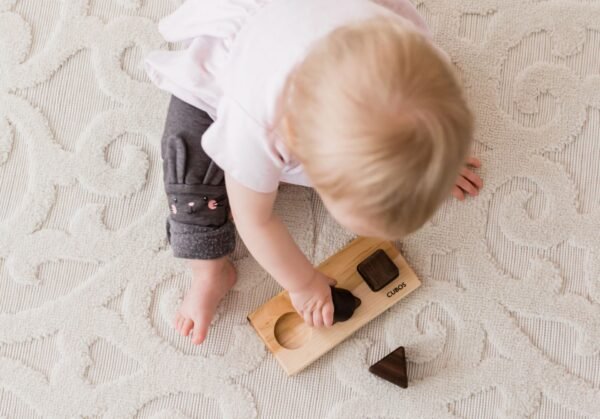 CUBOS-BASIC with Walnut inserts (100% Natural,Shape Sorter,Hardwood, Made in Canada) - Image 4